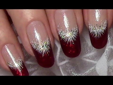 Classic Red Christmas Nails, Xmas Nail Art Design (tutorial for long