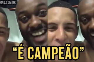 Vagner Love e Arana fazem comemoração antecipada do título