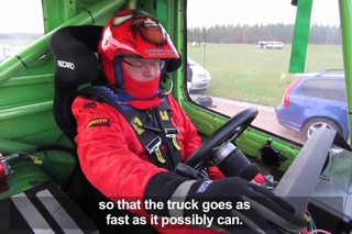 Boije Ovebrink aiming for new truck race world record (English subtitles)