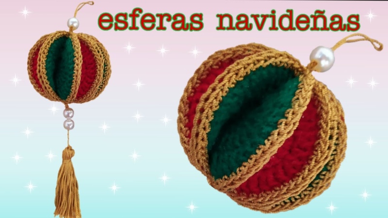 Esferas Navideñas hechas con lana fáciles y rápido de