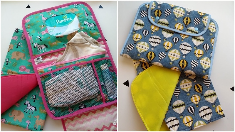 Kit Bebê Trocador, Porta fraldas, pomada e lenço Bia