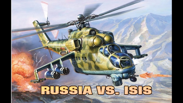 RUSSIAN HELICOPTERS ATTACKING ISIS. AIRSTRIKE IN SYRIA