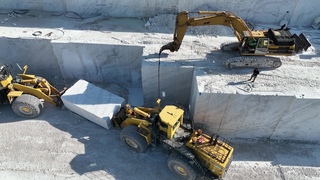 Huge Komatsu WA900 & Komatsu WA800 Wheel Loaders Working On Birros Marble Quarries