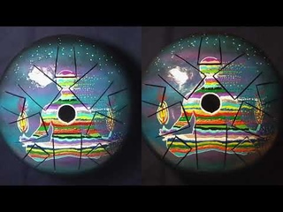 Двусторонний глюкофон 22 см/Double sided 22 cm tank drum/steel tongue drum/D minor/Equinox
