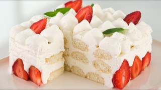Unglaubliches Sommerdessert ohne Backen! Kuchen in 5 Minuten! Dessert mit Erdbeeren. Quarkdessert