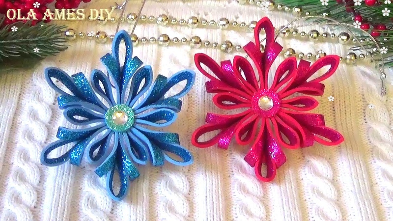 Так ПРОСТО и БЫСТРО СНЕЖИНКА из ФОМА DIY Christmas Decore Foam Eva Easy Crafts
