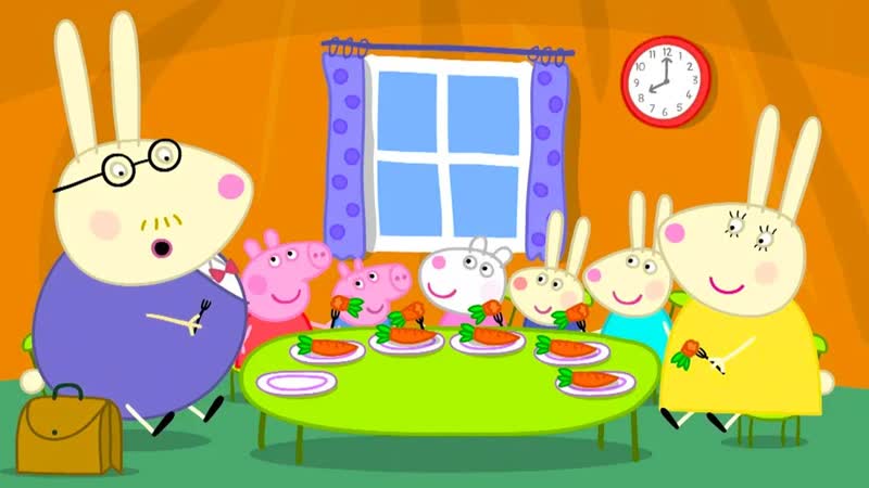 Dinner with the Rabbit Family , Peppa Pig Official Full