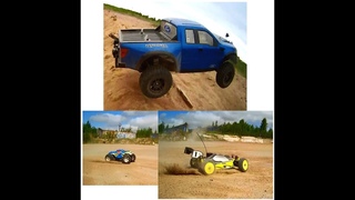 Team Losi LST vs HotBodies Lightning 2rr Nitro и Traxxas Slash VXL 4WD