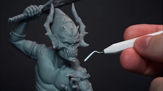 Sculpting DEMON miniature. How to sculpt a polymer clay miniature. TUTORIAL