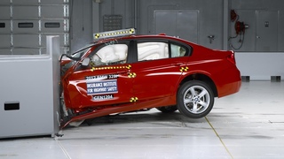 2012 BMW 3 series driver-side small overlap IIHS crash test