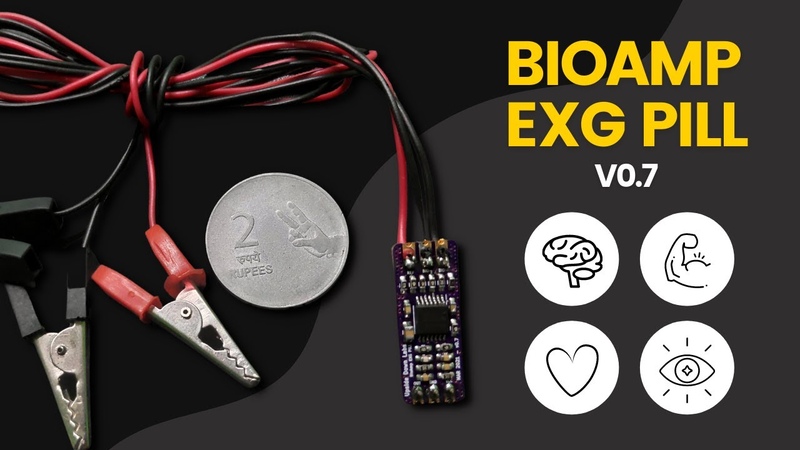 Bio Amp EXG Pill v0. 7, Upside Down Labs, ECG, EMG, EOG, and EEG, DIY