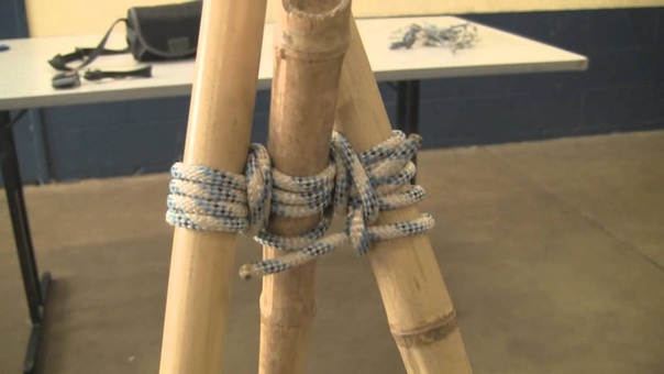 How to make a bamboo tripod using lashings by Alex Chorley, age