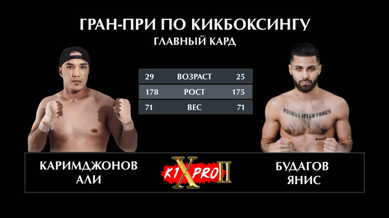 БОЙ 2, кикбоксинг, Али Каримджонов vs Янис Будагов ГРАН ПРИ из