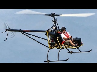 Hungaro Copter HC-01 HA-XCD single seat ultralight personal helicopter demonstration flight
