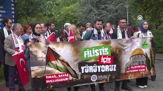 March in support of Palestine at Ankara University