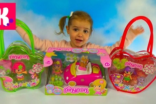 Куклы Пинипон и животные с машинкой распаковка Piny Pon dolls with car and pets unboxing toys