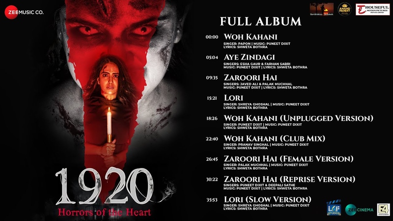 1920 Horrors of the Heart Full Album, Avika G, Rahul D, Barkha B, Danish P, Puneet D, Shweta