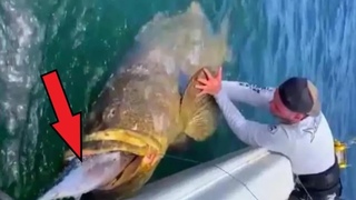 Такой невероятный УЛОВ рыбак запомнит надолго! Гигантский морской окунь пойманный на живца!