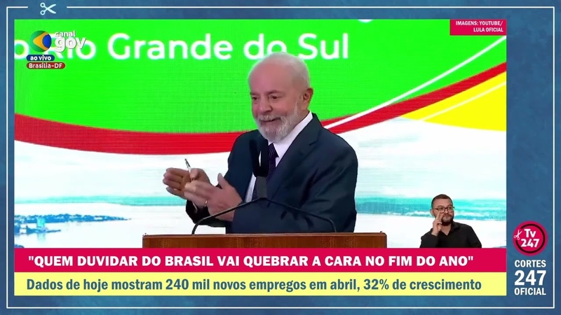 Lula comemora dados de hoje na economia: 240 mil novos empregos, 32 de