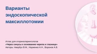 Варианты эндоскопической максиллотомии. Операцию проводит Владимир Михайлович Авербух