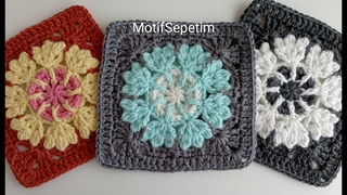 Bu Motif rneini rgleriniz iin dm Kolay Tii Motif Easy Crochet Square